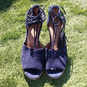 Cabi | Aztec Pattern lace Up Wedges